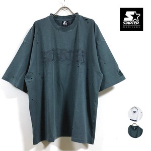 STARTER BLACK LABEL スターターブラックレーベル ピグメント&ダメージ 加工 Tシャツ 半袖 ST204 メンズ