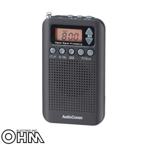 オーム電機 OHM AudioComm DSP FMステレオ/AMポケットラジオ ブラック RAD-P350N-K