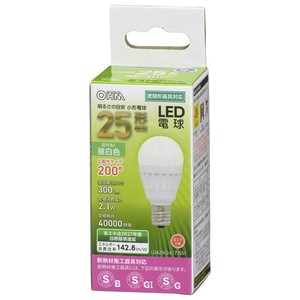 OHM LED電球 PS形 E17 25形相当 広配光 昼白色 LDA2N-G-E17 IS51