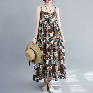 Casual Dress Floral Pattern Sleeveless One-piece Dress Ladies'