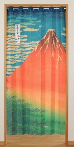 14-631 アコーディオン式　間仕切り　浮世絵  赤富士 幅100×丈180cm