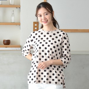 T-shirt Pudding Polka Dot Cut-and-sew 6/10 length Made in Japan