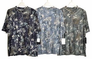 束腰外衣 2024年 高领 花卉图案 5分袖 日本制造