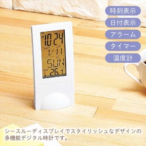 パット／スケルトンクロック温度計付　時計/卓上/シンプル/タイマー機能