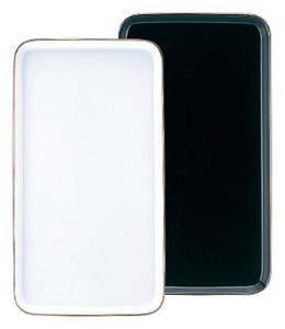 【在庫処分セール】陶器ケーキトレー EM-17KS（ブラック＋金線）