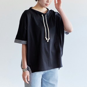 T-shirt Plainstitch Pullover Stripe Check High-Neck Switching 【2024NEW】