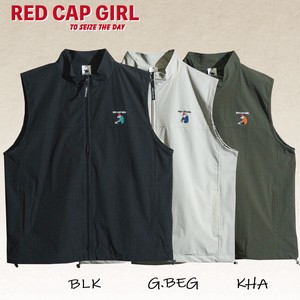 【24SS新作】RED CAP GIRL 接触冷感/撥水/ストレッチ ナイロンPUタスラン  胸刺繍 ベスト