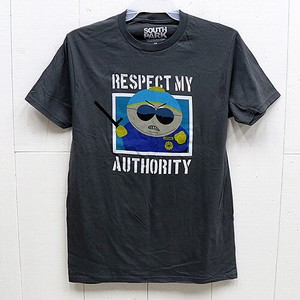 【アメリカン キャラクター】Tシャツ SOUTH PARK RESPECT MY AUTHORITY OPL-TS-SOU-002 チャコール
