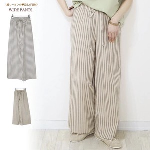 Full-Length Pant Stripe Rayon Wide Pants
