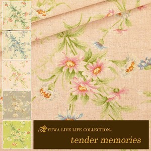 有輪商店 YUWA 広幅綿麻シーティング "tender memories" [C:Pink] / 生地 布 / 全5色 / 445931