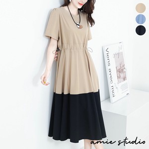 Casual Dress Color Palette Waist L One-piece Dress 【2024NEW】