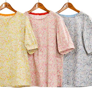 Button Shirt/Blouse Pudding Floral Pattern Made in Japan