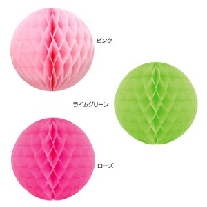 ハニカムボール　10cm　ピンク・ライムグリーン・ローズ　(各2個入)　3色セット