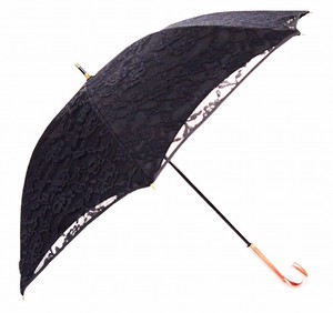 【レイクアルスター】レース付き晴雨兼用パラソル・ブラック≪雑貨≫日傘・雨傘