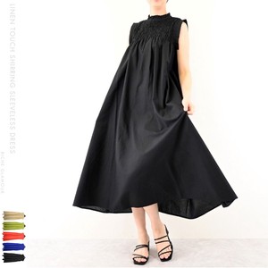 Casual Dress Sleeveless Shirring One-piece Dress 【2024NEW】
