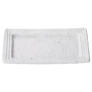 白マット水晶リム型皿（小）