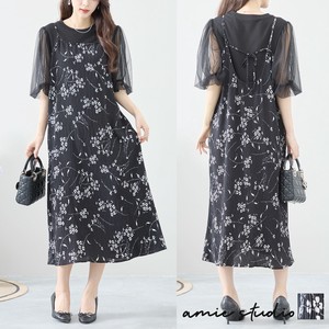 Casual Dress Camisole Floral Pattern L One-piece Dress 【2024NEW】