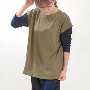 Vest/Gilet Design Side Slit Knitted Vest Cotton Simple