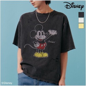 【Disney】ミッキーTシャツダメージ【2024夏物】【ユニセックス】