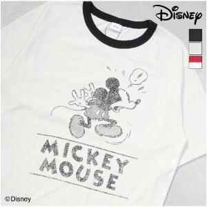 【Disney】ミッキー　リンガーTシャツ【2024夏物】【ユニセックス】