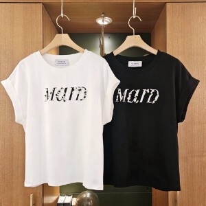【2024春夏新作】MARDプリントビーズ付きシルケットTシャツ