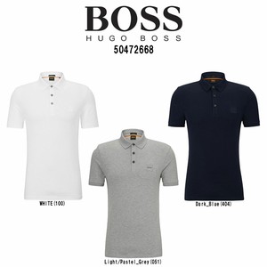 HUGO BOSS(ヒューゴボス)ポロシャツ 半袖 無地 ロゴ ワンポイント 鹿の子 メンズ 50472668