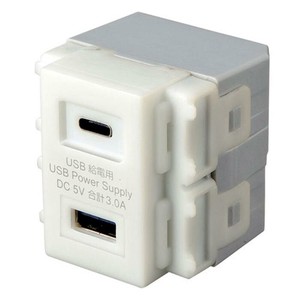 埋込USB給電用コンセント　(TYPEC搭載) TAP-KJUSB1C1W