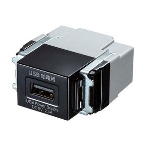 サンワサプライ　埋込USB給電用コンセント(1ポート用)　ブラック　TAP-KJUSB1BK
