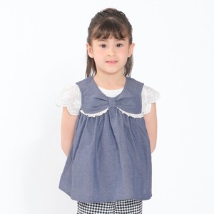 Kids' Sleeveless Shirt/Blouse Plain Color Ribbon