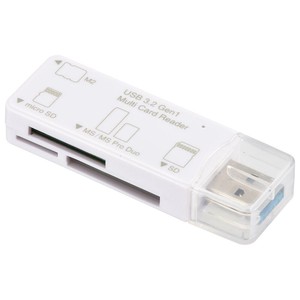 OHM マルチカードリーダー 49メディア対応 USB3.2Gen1 ホワイト PC-SCRWU303-W