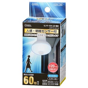 OHM LED電球 レフランプ形 E26 60形相当 人感明暗センサー付 昼光色 LDR7D-W/S 9