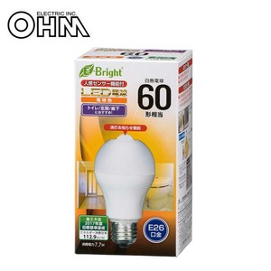 OHM LED電球 E26 60形相当 人感センサー付 電球色 LDA8L-H R21