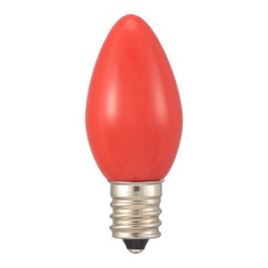 OHM LEDローソク球装飾用 C7/E12/0.5W/2lm/赤色 LDC1R-H-E12 13