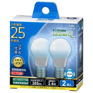 OHM LED電球 小形 E17 25形相当 昼光色 2個入 LDA2D-G-E17IH92-2