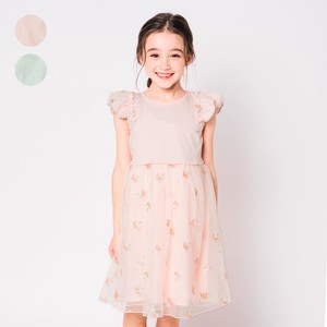 Kids' Casual Dress Tulle Flowers One-piece Dress Embroidered