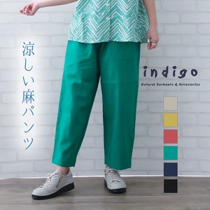 Cropped Pant Design Cotton Linen Cotton Indigo 2024 Spring/Summer