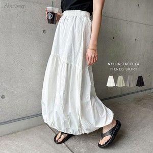 Skirt Flare Nylon Taffeta Tiered