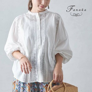 Button Shirt/Blouse Dolman Sleeve Leaver Lace Fanaka