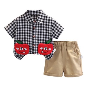 Kids' Suit Design Apple Pocket Summer Spring