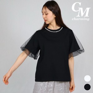 T-shirt Pearl Pullover Tulle T-Shirt Cut-and-sew NEW