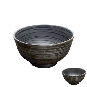 Donburi Bowl black Japanese Pattern 16.5cm Made in Japan