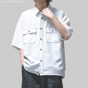 Button Shirt Polyester Stitch Stretch Natural Cool Touch