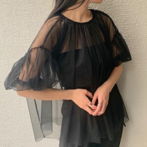 Button Shirt/Blouse Tulle Gathered Blouse Layered Tops Summer Spring