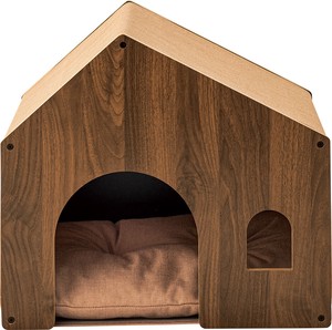 ペットハウス/　ペットベット 犬 猫 ペット クッション付き 屋根付き 天然木 木