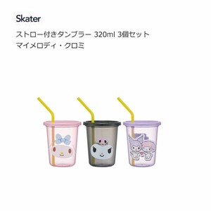 Cup/Tumbler My Melody Skater KUROMI 320ml Set of 3