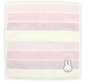 毛巾手帕 Miffy米飞兔/米飞 横条纹 Marimocraft 粉彩