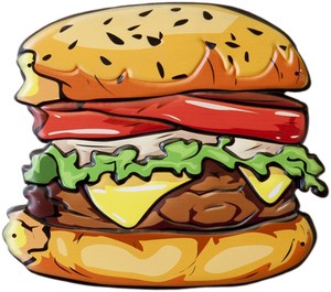 アンティーク エンボス プレート Tasty Humburger