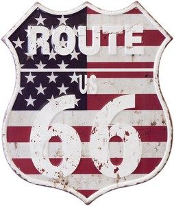 アンティーク エンボス プレート ROUTE US 66