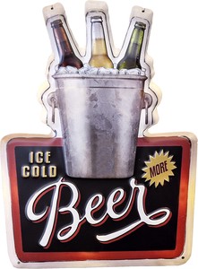 アンティーク エンボス プレート ICE COLD Beer