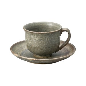 【信楽焼】黒窯変 コーヒー碗皿（日本製）